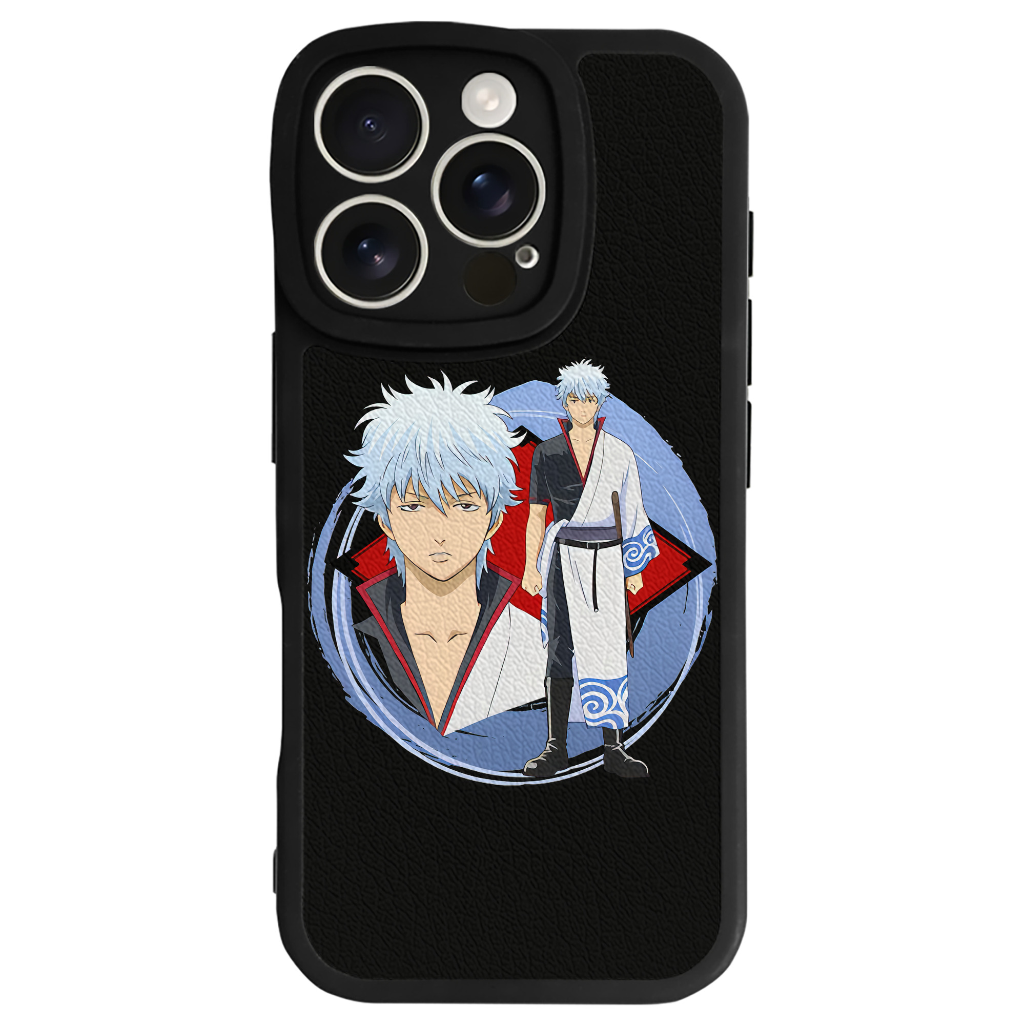 （画像用） ぎんたま 坂田銀時（さかたぎんとき） 神楽 志村新八（しむら しんぱち） GINTAMA Sakata Gintoki Kagura Shimura Shinpachi 【iPhone 16シリーズ対応】シリコンスマホケース（レザー調） 材質：シリコン